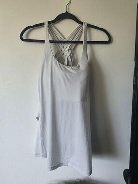White Crisscross Back Women's Tank Top